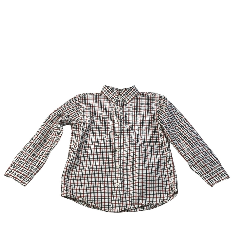 Gymboree Boys Red Plaid Button Down Shirt Size M 7-8 Fall Preppy Classic